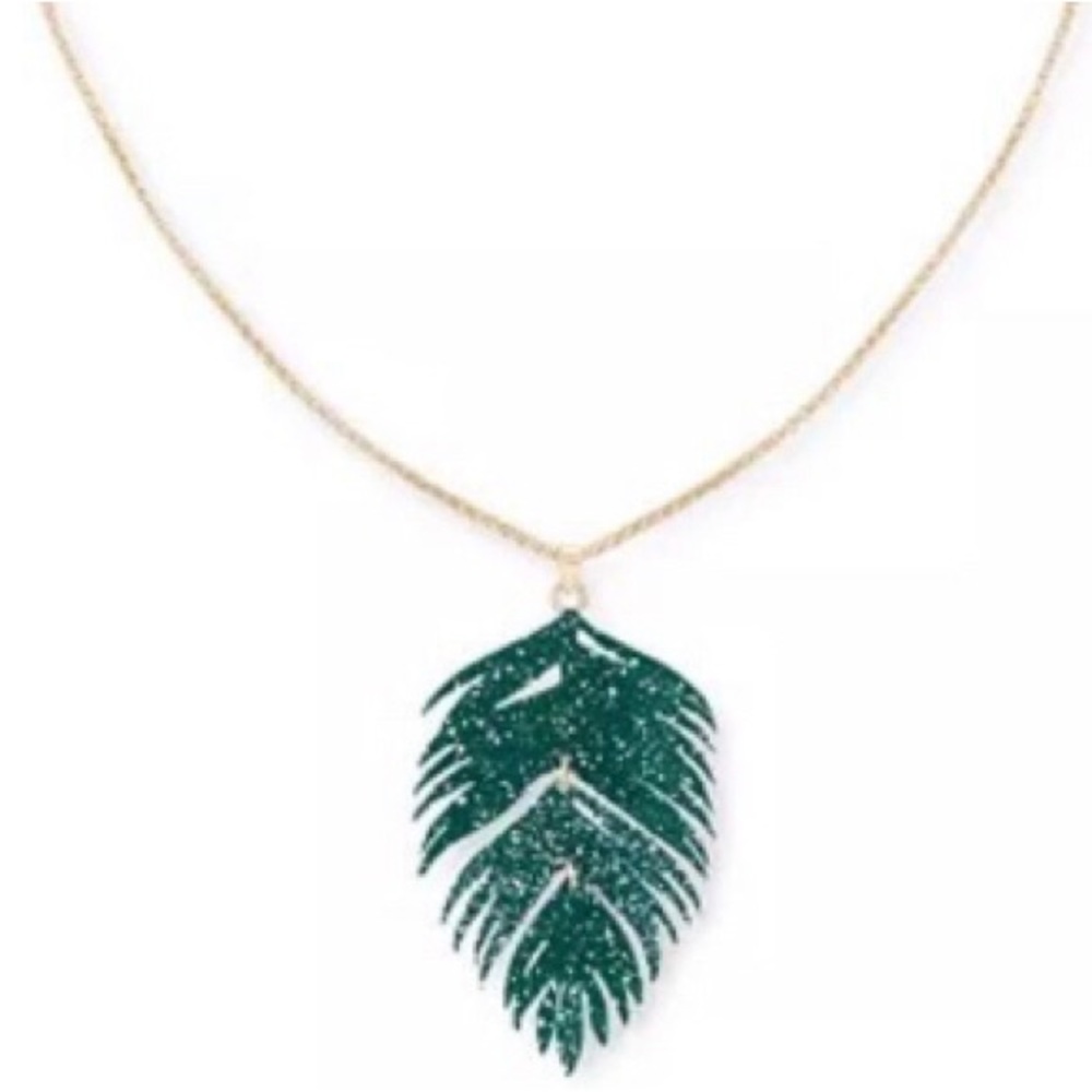 New Alfani Gold-Tone Colored Palm Leaf Long Pendant Necklace, 36” + 2” Extender
